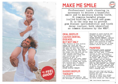 Guided biofilm therapy in progress showing advanced teeth cleaning technology used during a professional dental cleaning Dubai appointment.